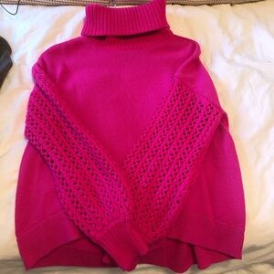 EUC Alice + Olivia Neon Pink Turtleneck Sweater